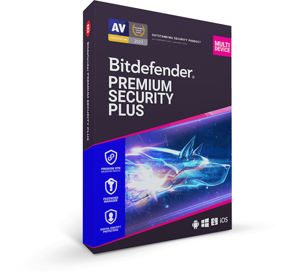 Bitdefender Premium Security Plus, unlimitiert VPN, 10 Geräte - 1 Jahr